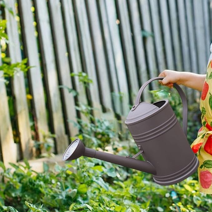Baoblaze Watering Can Indoor Plants with Detachable Sprinkle Head 1.8L Lightweight er Watering Can Long Spout Watering Can for Plants Bonsai, Brown