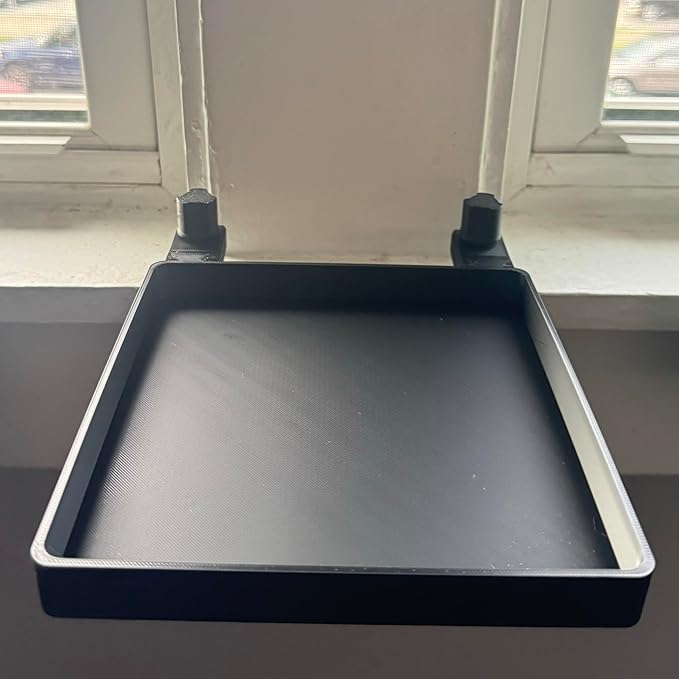 Windowsill Plant Shelf with Clamps, 6x6 Detachable Tray, Clamps fit 0.5 to 1.25 Inch Flat Non-Curved Ledges, 3D Printed Plastic, Perfect for Small Plants, Antennas, Radios, Pots