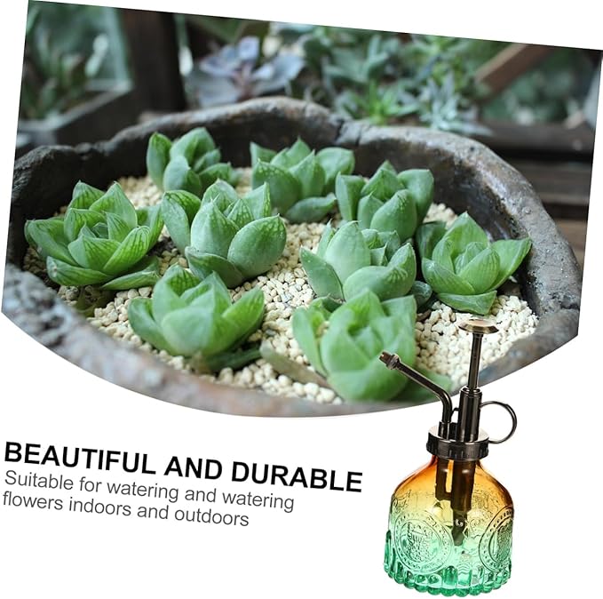 GALPADA Vintage Embossed Glass Plant Mister Gradient Water Spray Bottle for Gardening for Houseplant Care and Maintenance