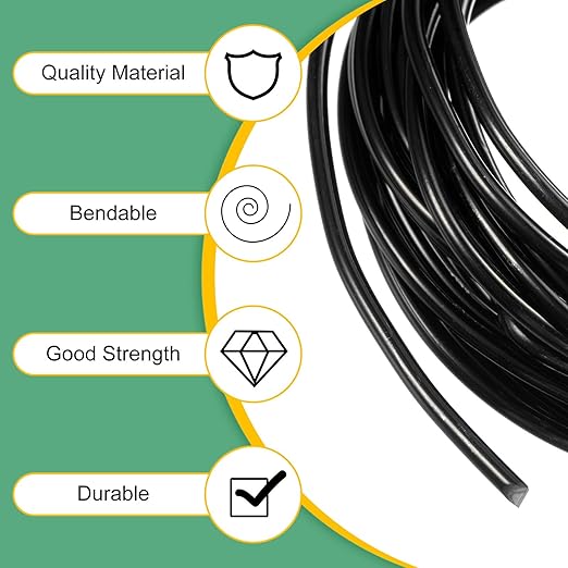 M METERXITY 3mm Bonsai Training Wire, 16.4 Feet Total Anodized Aluminum Bonsai Wires for Bonsai Tree Shaping/Branches Fixing/Trunk Holding/DIY Crafting [Black]