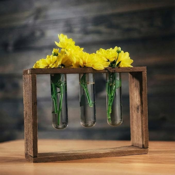 Kingdder 12 Pcs Glass Plant Propagation Tubes Station Accessories Replacement Glass Test Tubes Tiered Planters Wall Terrarium for Home Office Plant Hanger Flower Vases Wall Decor Hydroponic Cuttings
