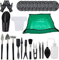 35PCS Mini Succulent Tools Set, 19.7" Thickened Repotting Mat & Plant Tag, Garden Hand Transplanting Miniature Planting Indoor Fairy Care, Potting, Cactus, Houseplant Bonsai Tool Kit