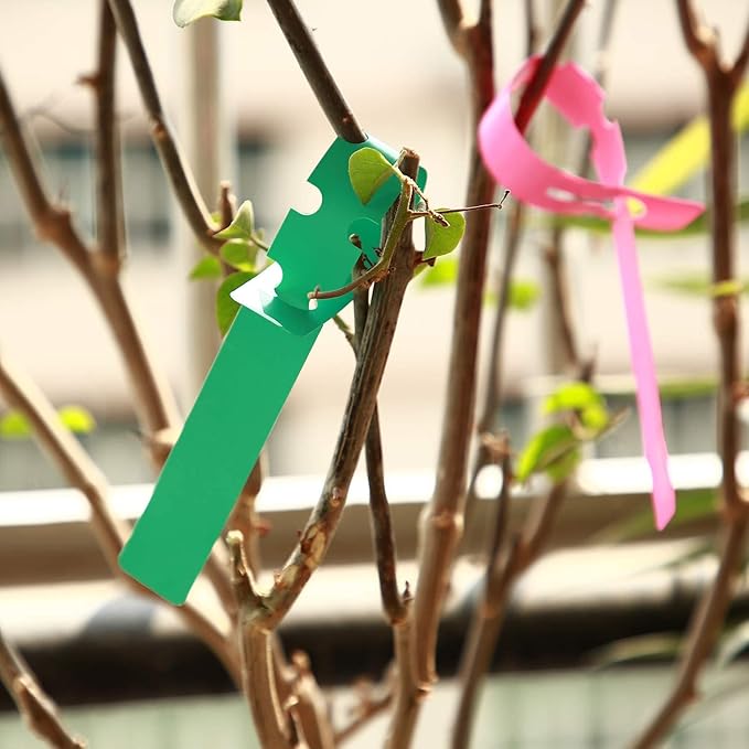 KINJOEK 1200 PCS Pink Plant Labels Tags, Adjustable Wrap Around Waterproof Hanging Garden Tree Tags Plant Loop Tag for Identifying Various Outdoor Nursery Plants Flowers, 2x20cm