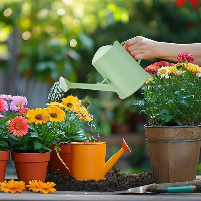 Watering Can for Plants,Garden Flower Watering Can with Long Spout and Adjustable Shower Head for Indoor Outdoor Plants,Durable Garden Supplies, Sprinkler Head Spout for Flowers Succulents (Green)