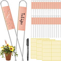 Moxweyeni 61 Pieces Metal Plant Tags Kit 30 Pieces Copper Metal Plant Labels 30 Rainproof Pet Films 1 Marker Pen Reusable Planting Garden Markers Nursery Tags (U Shape)
