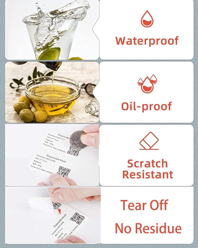 M110 Thermal Labels 1"x2.63"(25x67mm), Compatible with Phomemo M100/M110/M220/M221/M150/M160, M250/M260 Labels Maker, Waterproof Thermal Sticker Paper for Small Business, Home Tag, Mailing, Address
