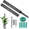 LangRay Moss Pole for Climbing Plants Monstera, Indoor Plant Supports, Plastic Moss Stick, Plant Stake for Garden, Extension Aid Climbing Rob (Black, 2pcs 10inch)