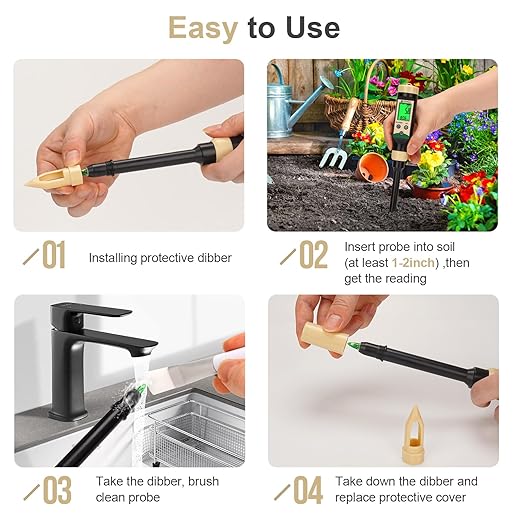 Soil pH Meter for Food, Bluetooth Water pH Tester for Soil & Hydroponic, Digital pH Temp Meter for Blueberry Jam with ATC for Canning, Dough, Garden Lawn, Indoor Outdoor Plants, Raised Garden Beds