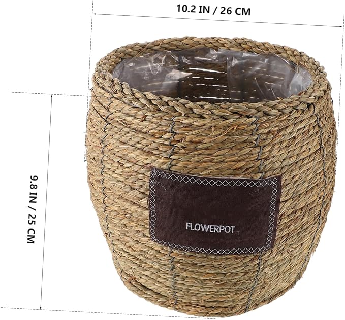 NUOBESTY Wicker Flower Basket Planter Indoor Outdoor Woven Plant Pot Medium Large Rattan Planter Basket for Home Garden Decorative Storage Holder
