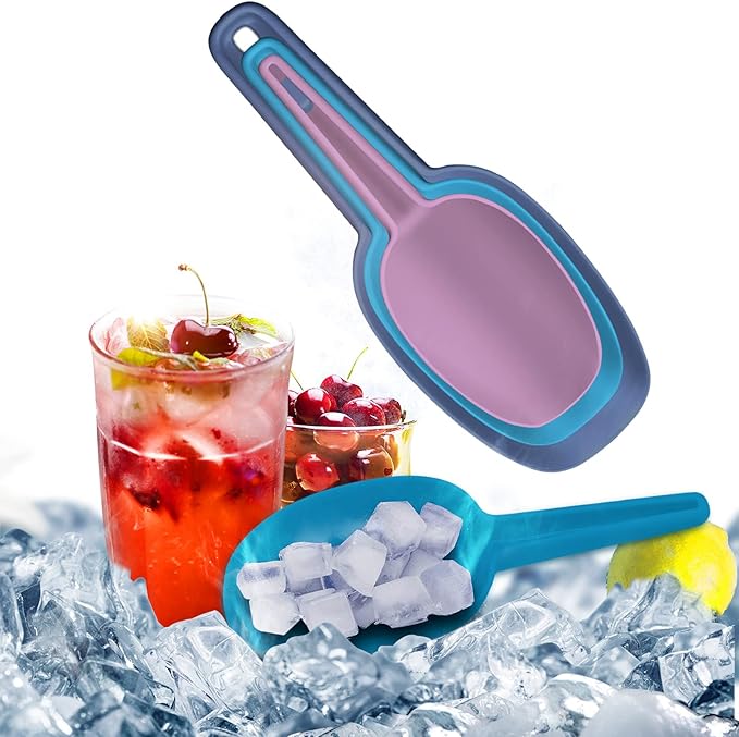 Scoop for Canisters Set of 3, Flour Scoops for Canisters Popcorn Scoop Plastic Scoops for Dry Goods Coffee Beans Cereals, 1.7/3.4/5.1 oz
