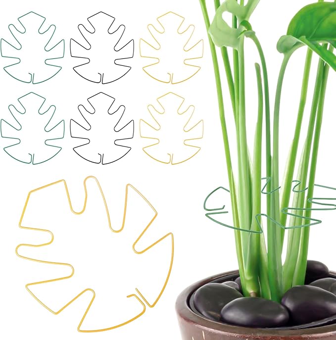 6Pcs Iron Monstera Plant Support Stakes - Indoor Plant Holders for Stem Support and Thriving Growth (Mix Color)