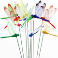 3D Decorative Dragonfly Garden Stakes Dragonflies Garden Decorations for Yard Patio Lawn Plant Flower Pot Decor, 12 Pcs