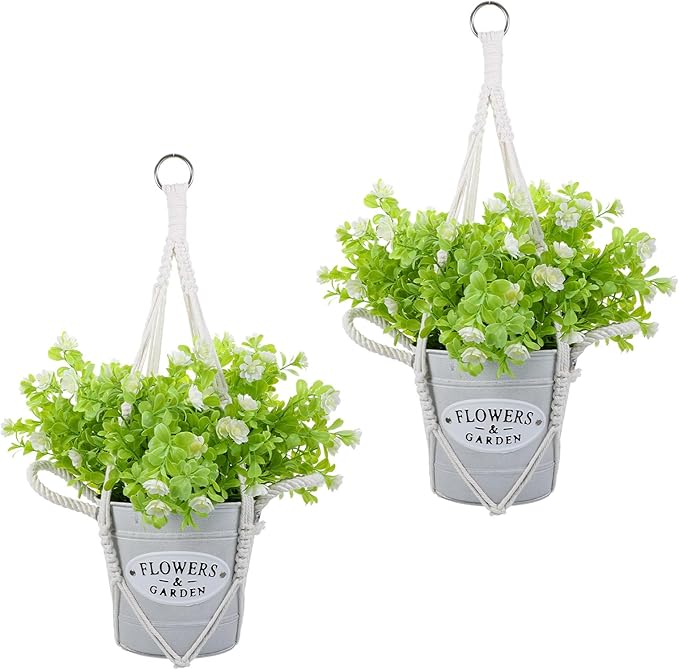 Macrame Plant Hanger 2 Pack Hanging Planters Baskets for Indoor Plant Boho Hanging Holder Handmade Woven Rope Hanger Kits Decorative Braided Cotton Rope Flower Pot Holder for Garden Home Decor