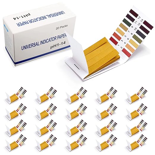 pH Test Strips, 1600 Strips Full Range 1-14 Universal pH Test Paper Litmus Paper pH Soap Making Testing Strips for Water Wine Saliva Urine Soil, 20 Pack pH Strips and 6 Test Pipette Droppers
