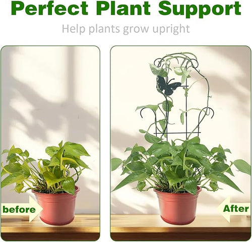 23 Inch Plant Trellis for Potted Plants, Sturdy Metal Houseplant Trellis for Climbing Plants Indoor Outdoor, Rust-Resistant Plant Support for Monstera Pothos Ivy, 2 Pack