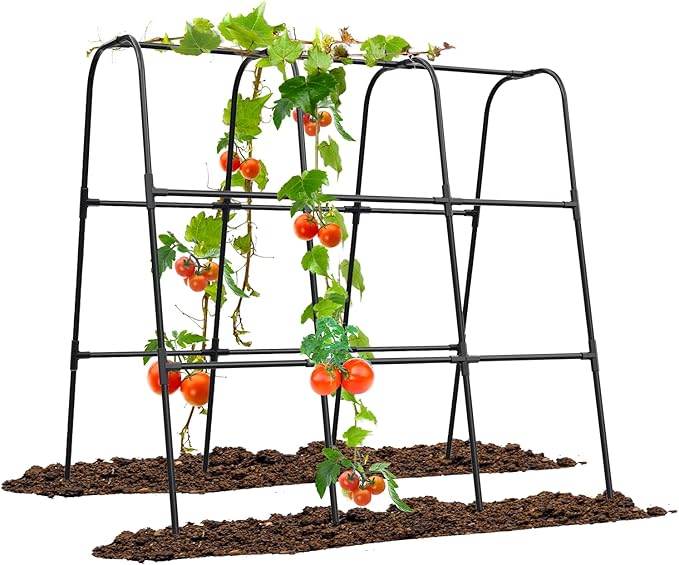 GOJAWAY Cucumber Trellis for Garden Vegetable Trellis, 47.2" x 47.2" Metal Garden Trellis Arch Plant Grow Support Frame for Climbing Plants Support Vegetable Flower Fruits Vine