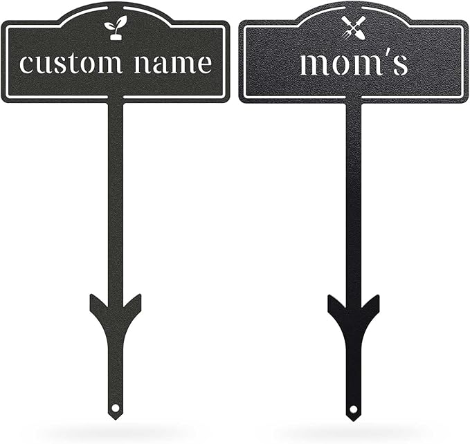 Herb Garden Markers Plant Labels, Customized Metal Gardens Plant Markers for Vegetables, Garden Tags Plant Name Stakes (2 PCS)