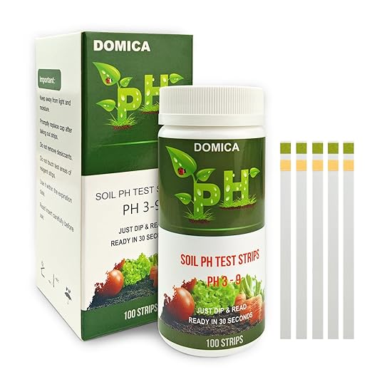 100 Soil pH Test Strips (pH 3-9) Soil Testing Paper, Mud pH Tester for Garden Lawn Grass Flower Vegetable Compost Indoor and Outdoor Plants