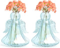 XXXFLOWER Angel Glass Vases Hanging Plant Propagation Station Unique Blue Angel Wings Nature Decor Vintage Style Glass Bottles with Angel Ornament Indoor Plant Terrarium Window Sill Home Wedding Decor