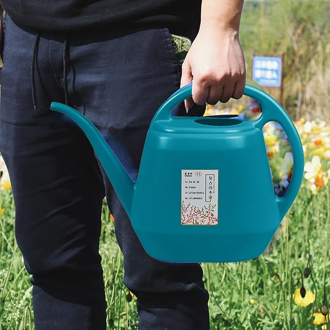 1 Gallon Long Spout Plastic Watering Can with Handle Lightweight Large Watering Can for Garden Flower House Office Indoor Plants Succulent Bonsai