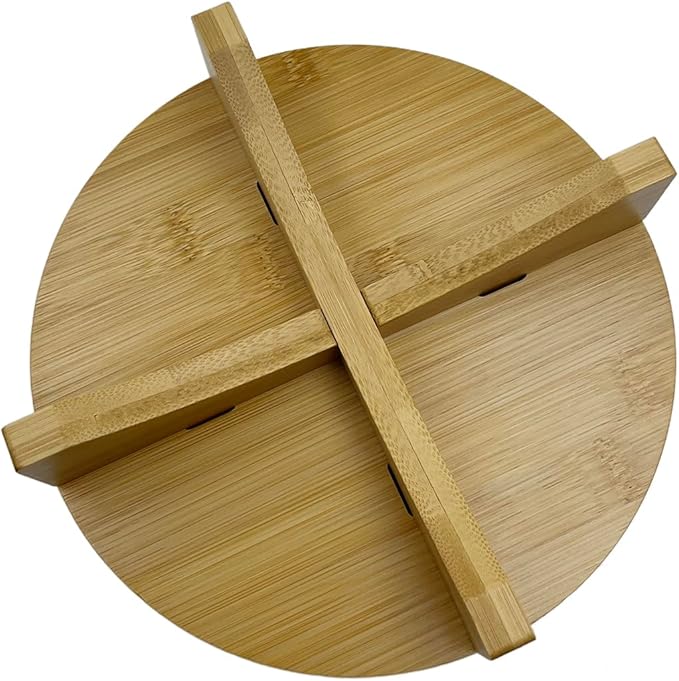 Short Round Wooden Plant Stand Indoor Desktop Flower Pedestal Stand Wood Decor Risers for Small Plants Display(7.6 Inch)