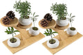 Window Sill Plant Shelf，Desk Desktop Bamboo Plant Stand， Table Succulent Plant Stand for Home, Office, Living Room, Bedroom Decoration(2set)