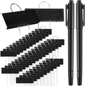 Maitys 62 Pcs Metal Plant Labels Garden Markers Outdoor Weatherproof 10.6 Inch Stainless Steel Nursery Tags Reusable Bulk with Pens for Flower Fruit Vegetable Seedling (Black Label with White Ink)
