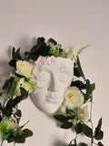 Face Shape Wall Planter Elegant White Resin Wall-Mounted Head Pot with Drainage Hole Unique Small Vase Holder for Succulents, Hanging Plants & Home Decor Beautiful Gift for Plant Lovers