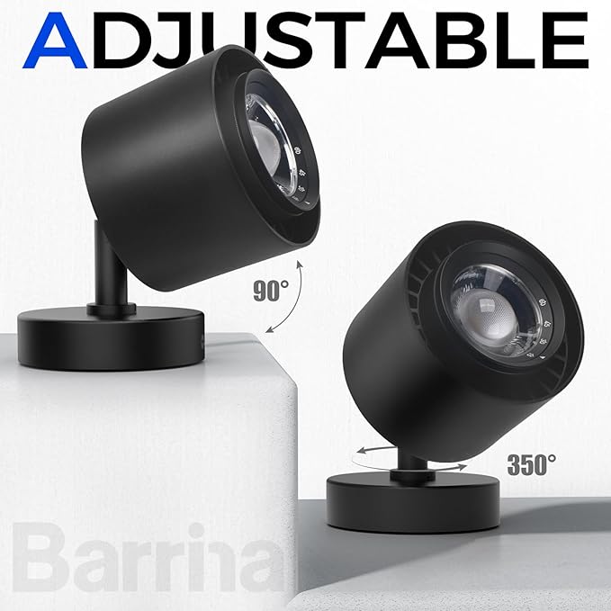 Barrina TR40a Track Plant Lights for Indoor Growing, 40W Ceiling Grow Lights with Adjustable Beam Angle (15°-60°), 5000K Full Spectrum Wall Plant Light with Timer for Greenhouse, Black Cover