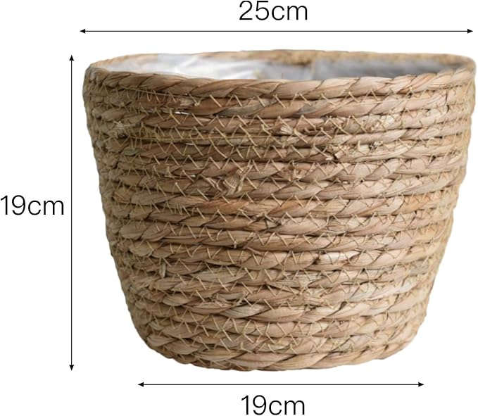 Seagrass Planter Basket Rattan Flower Basket Indoor Outdoor Flower Pots Cover Plant Pots Containers Straw Basket Rattan Vases Pots Home Decoration Flower Handmade Basket (#3)