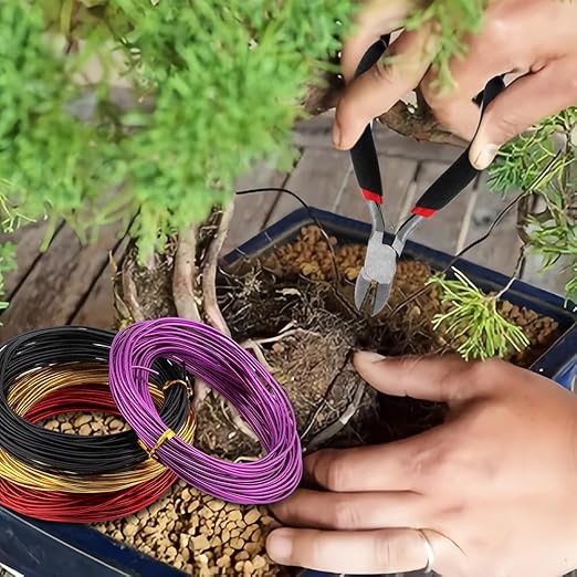 Bonsai Wire for Bonzai Trees,1.5mm x 10m/roll Aluminum Bonsai-Training Wires with Hand Plier Cutter,Adjustable Easy to Bend Anodized-Wires for Bonsai-Tree Training DIY Tools(4roll)