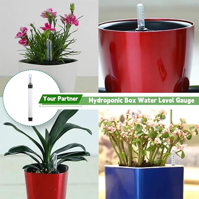 Milisten 4 Pack Plant Water Level Gauge: Moisture Indicator for Flower Pots Soil Scarcity Reminder - Clear Scale Buoy Display for Indoor Houseplants & Garden Greenery