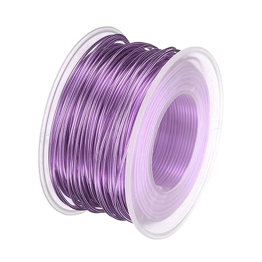 HARFINGTON Bonsai Wire Anodized Aluminum Training Wire Roll 1mm/18 Gauge 98ft Length Bendable Bonsai Tree Wire for Garden, Horticulture, Landscape, Planting, Light Purple