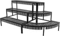3 Tier Plant Stand for Indoor Outdoor, Large Capacity Iron Plant Shelf Stand for Multiple Potted Plants with Stepped Design,35.43/43.31/51.18in,Vintage Black Fan Shape Garden Stands