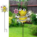 Garden Decor Metal Yard Stakes Spring Lawn Art Decorative Plant Stake Indoor Outdoor Ornaments Decoration for Patio Pathway Backyard (Bee)