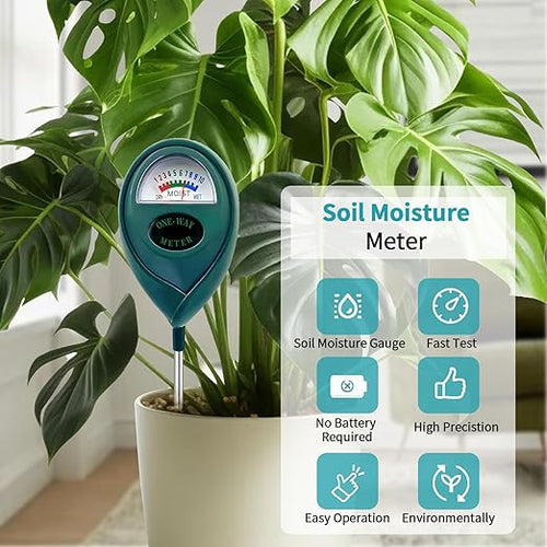 2 Pcs Green Soil Moisture Meter, Plant Water Meter, Moisture Meter for Plants, Soil MoistureTester, Soil Water Gauge for Plants, Plant Moisture Monitor No Battery Needed (Green+Green)