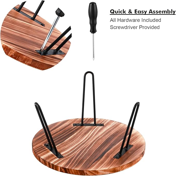 Small Plant Stand, Wood Plant Stool Indoor 10 Inch Plant Riser Wooden Flower Stand Plant Holders Indoor Stand 6.3" Tall Planter Stands for Plants Corner Round Plant Table Outdoor Floor Plant Stand