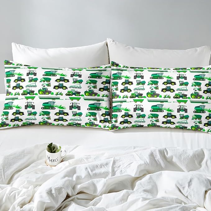 Feelyou Excavator Car Sheet Set King Size Kids Boys Cartoon Construction Truck Bed Sheets Set Ultra Soft Cars Tractors Bedding Set Teens Bedroom Decor Children Kid's Sheets, Luxury Microfiber