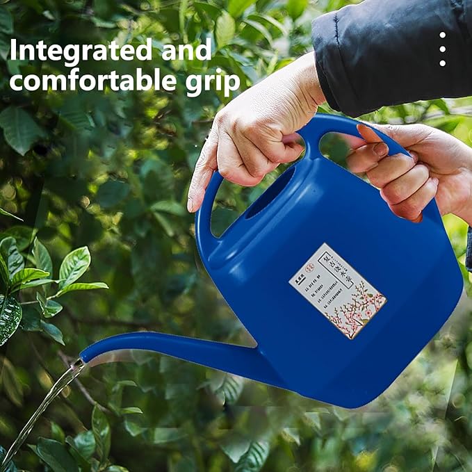1 Gallon Long Spout Plastic Watering Can with Handle Lightweight Large Watering Can for Garden Flower House Office Indoor Plants Succulent Bonsai