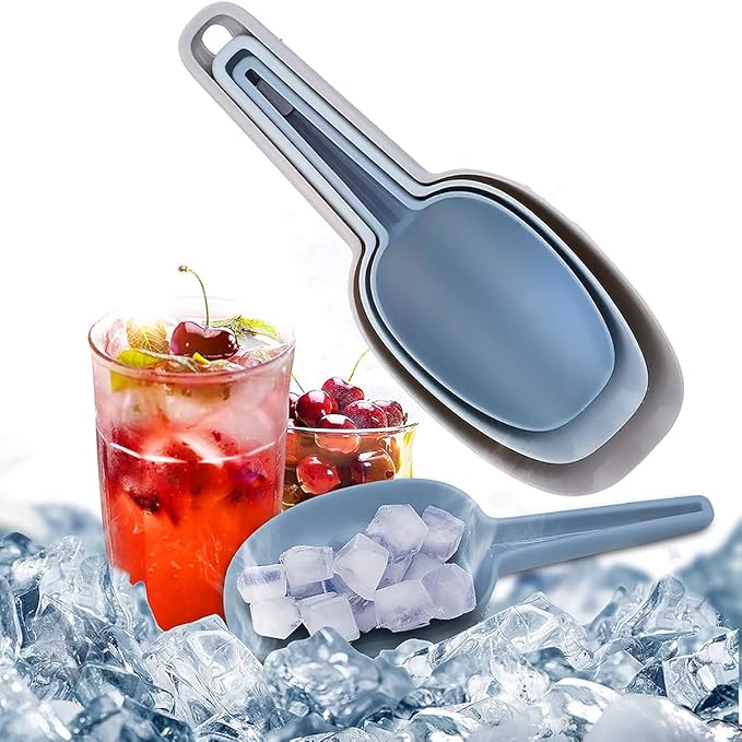 Plastic Scoops for Canisters Pack of 4, Plastic Scoop for Ice Cubes, Flour Scoops Dry Goods Coffee Beans & Cereals