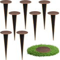 8 Pack Permanent Property Line Markers, 7x3 Inch Brass Boundary Markers for Property Land Survey Stakes Heavy Duty Survey Pin for Home Depot Septic Tank Yard Paver Ground Landscape Surveying