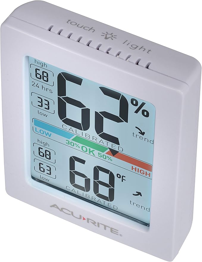 AcuRite Pro Humidity Meter & Thermometer with Touch Activated Backlight