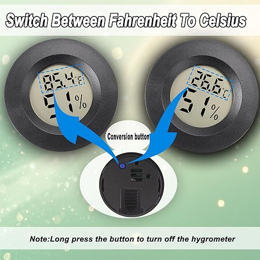 Mini Hygrometer Digital Thermometer Humidity Meter 4 Pack Hygrometer Thermometers Indoor/Outdoor Humidity Monitor Reptile Thermometer for Greenhouse Garden Cellar Fahrenheit(℉)/ Celsius(℃)