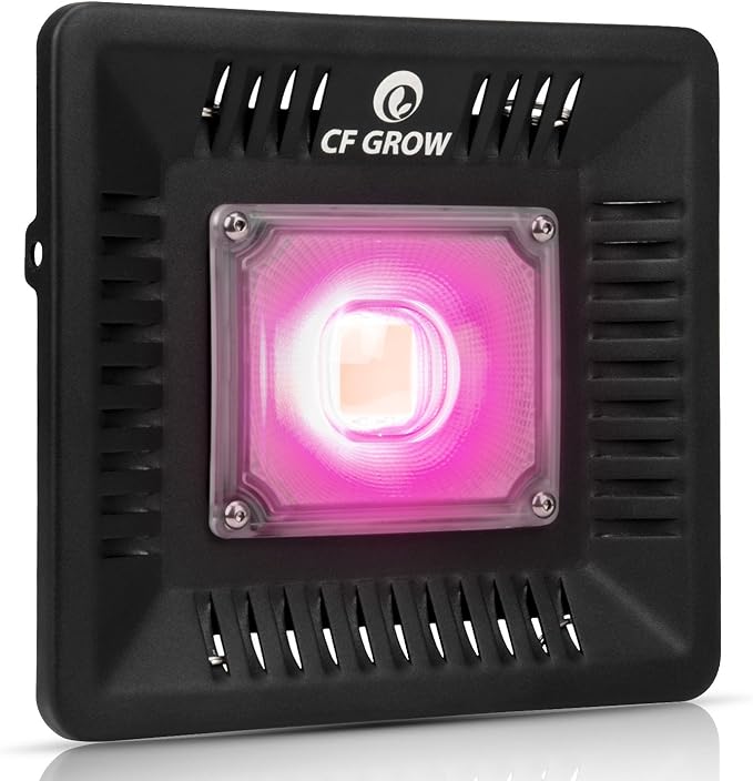 Waterproof 100W LED Grow Light Full Spectrum, New Technology COB LED Grow Light, Natural Heat Dissipation Without Noise, Suitable for Plants All Growing Stage Indoor or Outdoor.