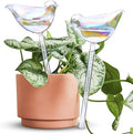 NiHome Bird Spike Plant Watering Globe 2-Pack 10" Light Gradient Hand-Blown Glass Globe Pot Plant Waterer for Home Indoor Outdoor Garden Patio Hanging Flower Automatic Irrigation System
