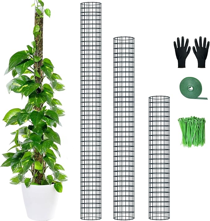 Metal Moss Pole, 60"/40"/24" Moss Poles for Plants Monstera, Stackable Sphagnum Moss Pole, Plant Poles for Climbing Plants Work with Sphagnum Moss(1 Each of 60" 40" 24")