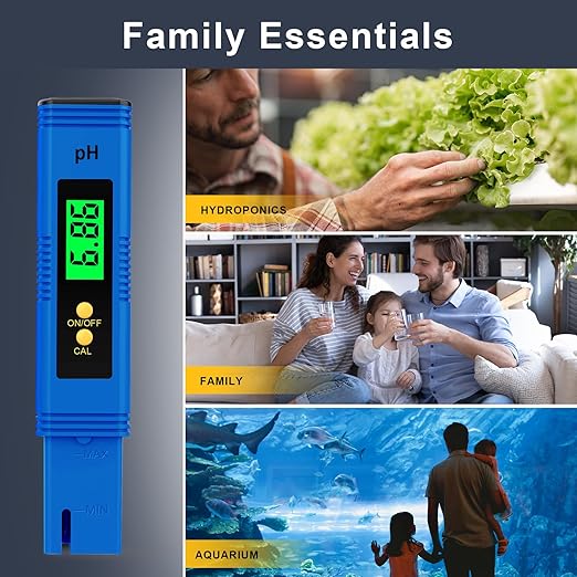 2025 All-New pH Meter for Water - High Accuracy Digital pH Tester (0.01 Precision) with UL Certification and 3 pH Calibration Powders - Ideal for Home Water, Hydroponics, Aquariums, Pools, and More