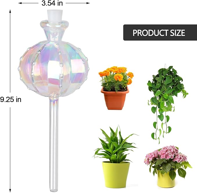 KGCCIZI Self Watering Planter Insert. Plant Watering Devices. Plant Watering Bulbs. 3-PCS Plant Watering Globes. Rainbow Colors Cactus Shape Self Watering Globes Large. Plant Lover Gifts