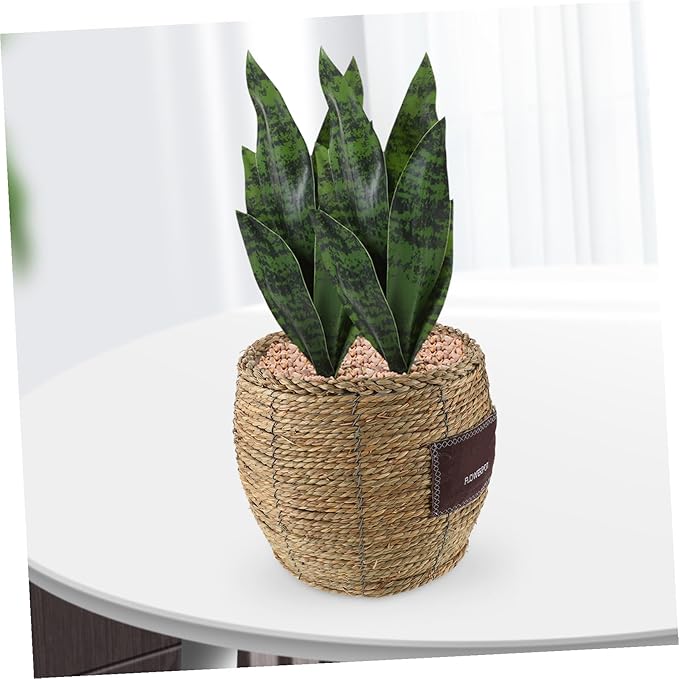 NUOBESTY Wicker Flower Basket Planter Indoor Outdoor Woven Plant Pot Medium Large Rattan Planter Basket for Home Garden Decorative Storage Holder