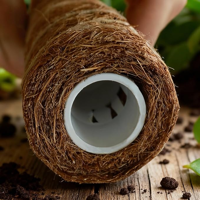 Moss Pole for Plants 4 Pack Natural Coco Coir Climbing Support Stakes with Plant Ties Indoor Monstera Plant Training Extension Poles 14.8inch Each Total 59.2inch